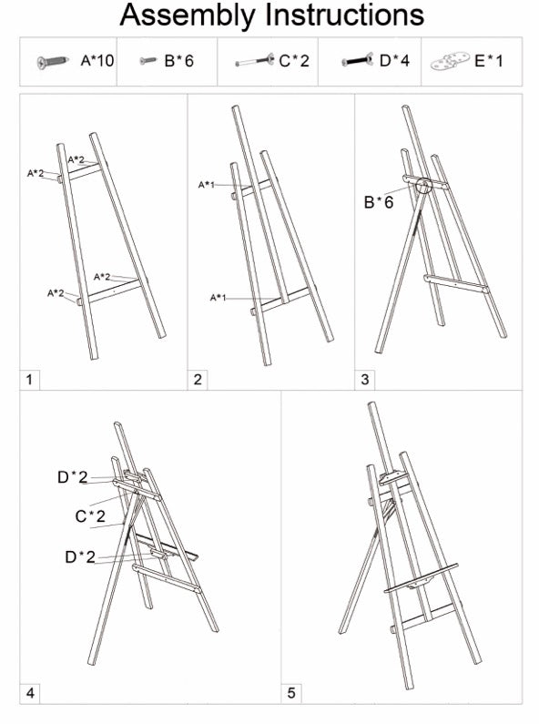 Wood Stain Colour Timber Wedding Easel - (150cm)