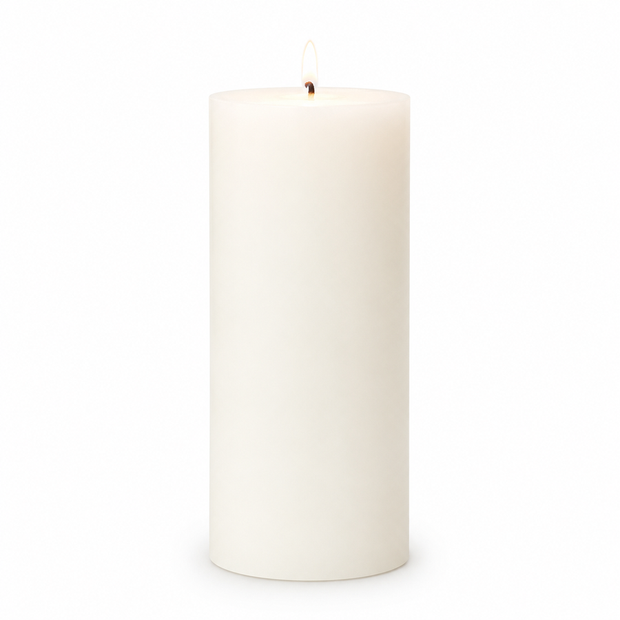 Wax Pillar Candle - White (7.5x20cm)