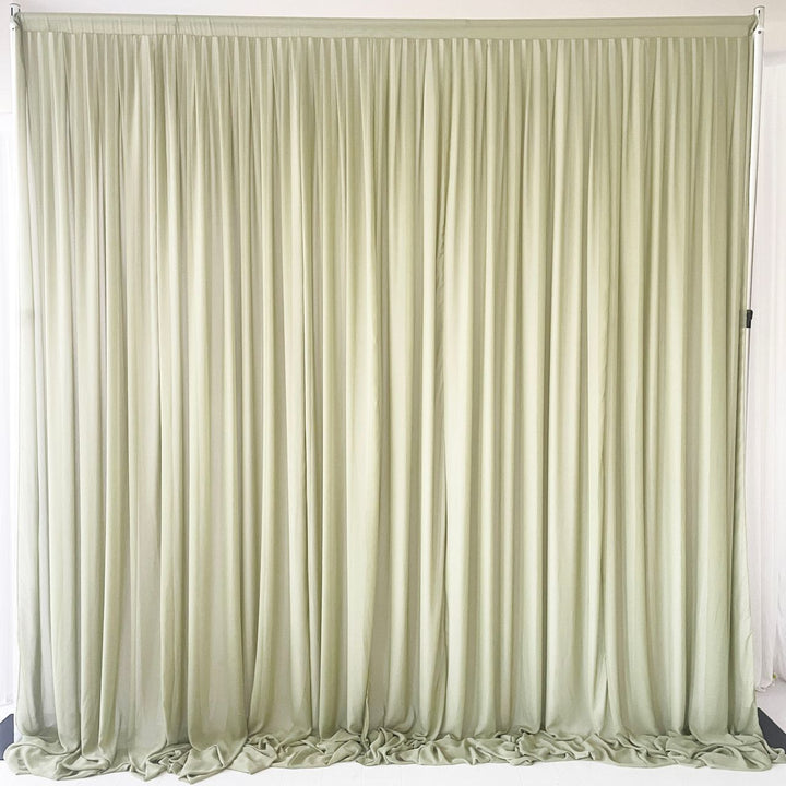 Chiffon Layered Backdrop Curtain 3mx3m - Sage & White