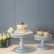 White Cake stand 3 Piece Set. 17x20cm, 25x23cm, 30x28cm in setting