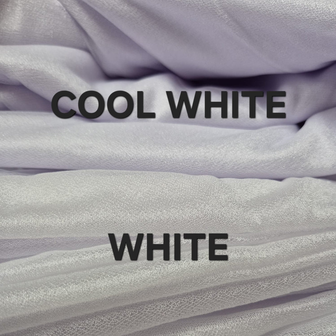 White Chiffon Cool White Colour Comparison