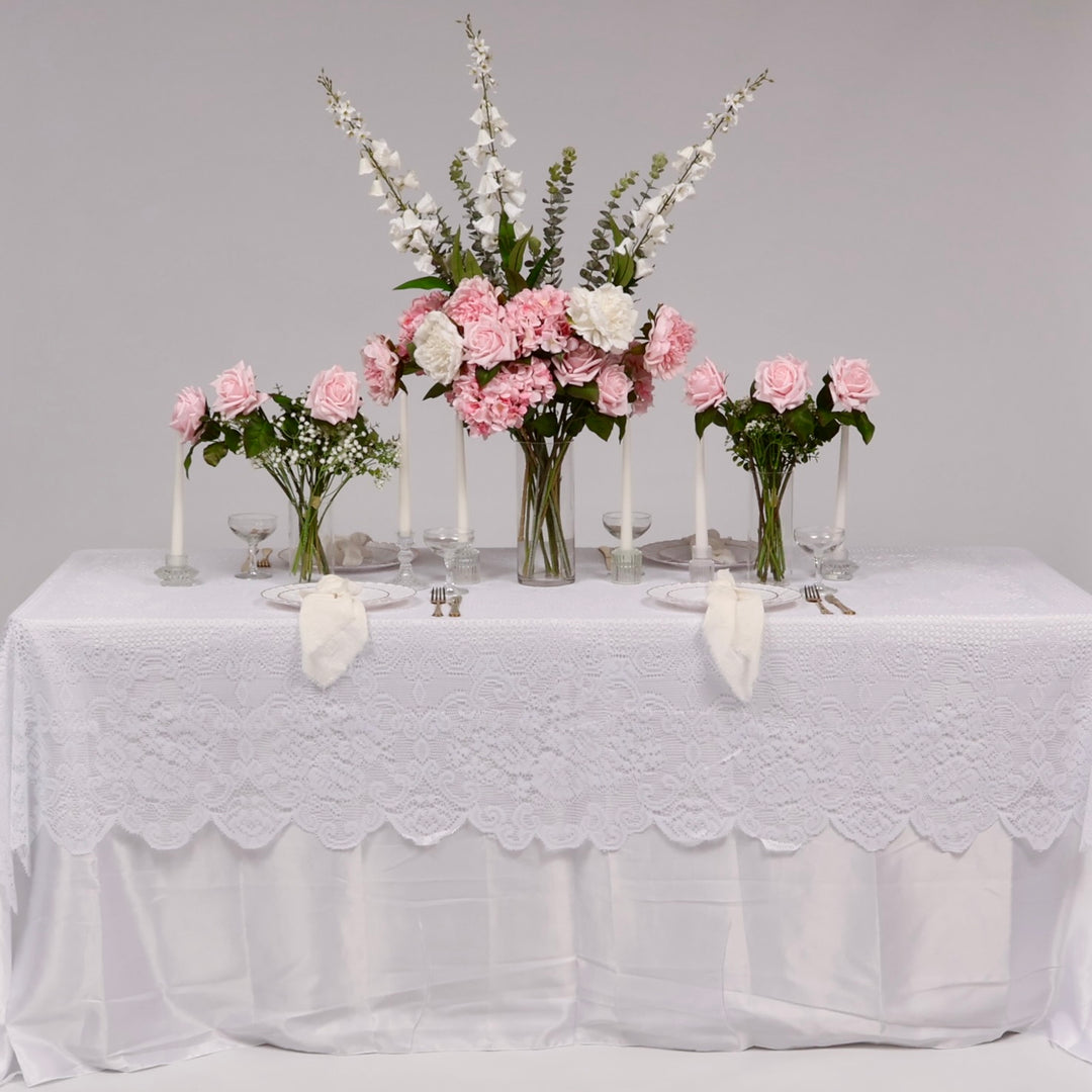 White Lace Rectangle Tablecloth (152x213cm)