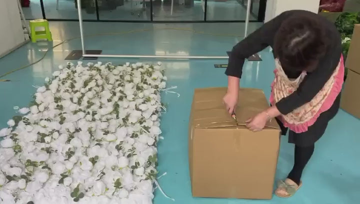 3D Flower Wall Backdrop Curtain - White (3x3m ROLL UP)