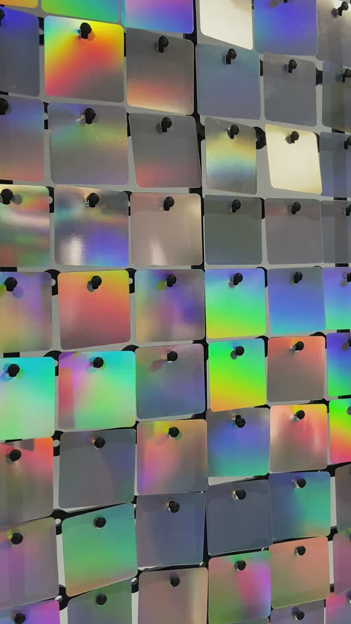 Sequin Shimmer Wall Backdrop Panels - Holographic - Rainbow