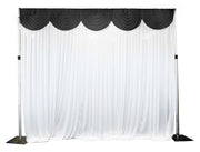 Ice Silk Satin 3m Swag  - Black Fitted To Ice Silk Satin Backdrop