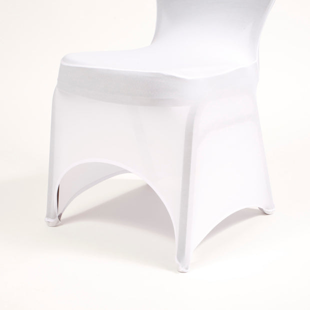 White lycra chair cover 160gsm front arch
