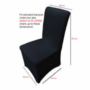 Black Lycra Chair Covers (160gsm EasySlip) Large chair