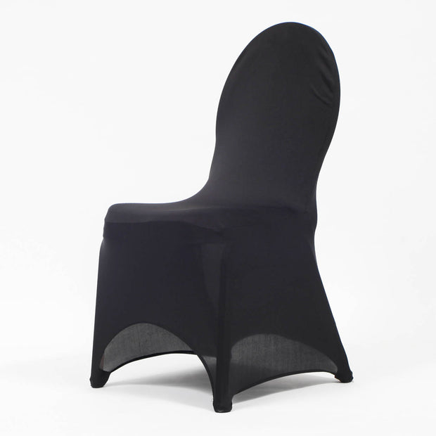 Black Lycra Chair Covers (170gsm EasySlip) Front