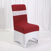 Lycra Chair Covers (Toppers) - Burgundy Wine Red With Band (Not Included)
