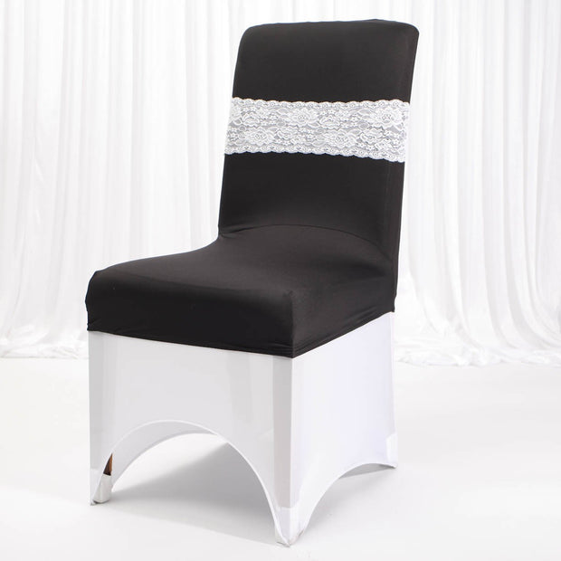 Lycra Chair Covers (Toppers) - Black With Band (Not Included)