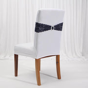 Lycra Chair Covers (Toppers) - White On Dining Chair With Band (Not Included)