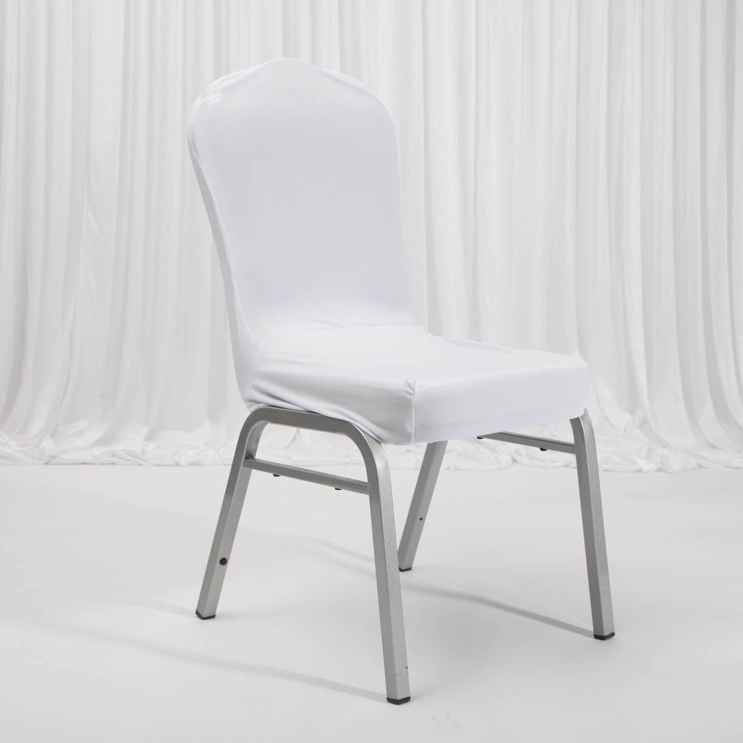 Lycra Chair Covers (Toppers) - White Back On Banquet Chair