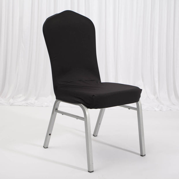 Lycra Chair Covers (Toppers) - Black On Banquet Chair