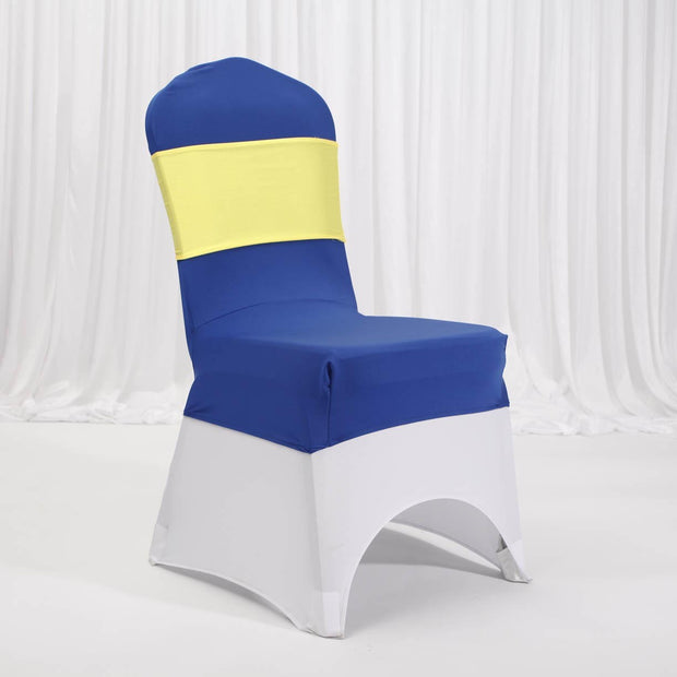 Lycra Chair Covers (Toppers) - Royal Blue With Lycra Chair Cover and Band (Not Included)