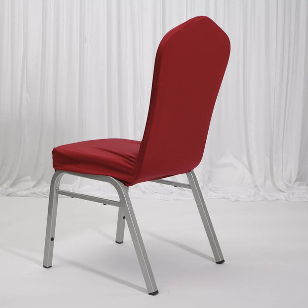 Lycra Chair Covers (Toppers) - Wine Red Back On Banquet Chair