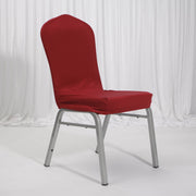 Lycra Chair Covers (Toppers) - Wine Red With On Banquet Chair
