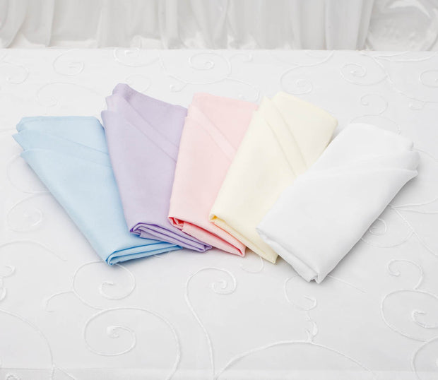 Cloth Napkins | Cloth Dinner Napkins | Linen Napkins Bulk | Cotton Napkins | Hemstitch Napkins Light Blue / Set of 12