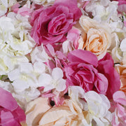 Flower Wall - Rose & Hydrangea (Pink, White, Peach) Close Up