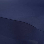 Navy Bue Lycra Chair cover, close up view of stiching and of colour of cover