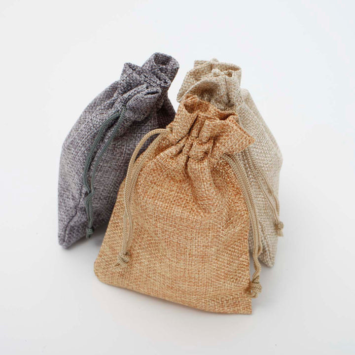 Faux Hessian Favour Bag - Beige - 10x14cm All Colours