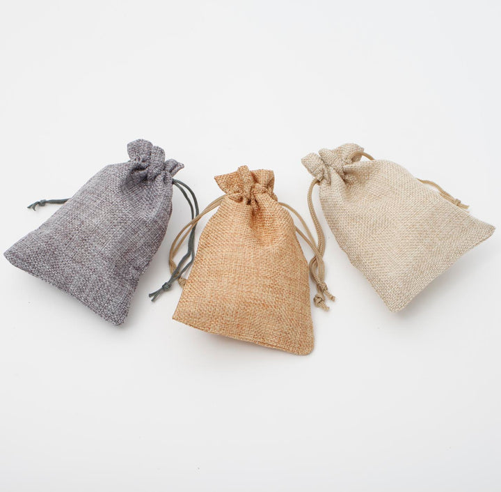 Faux Hessian Favour Bag - Beige - 10x14cm All Colours