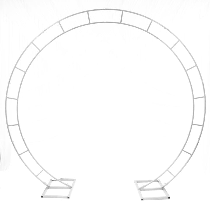 Wide Round Wedding Arch Decoration Frame - White (2.2m x 2.4m)