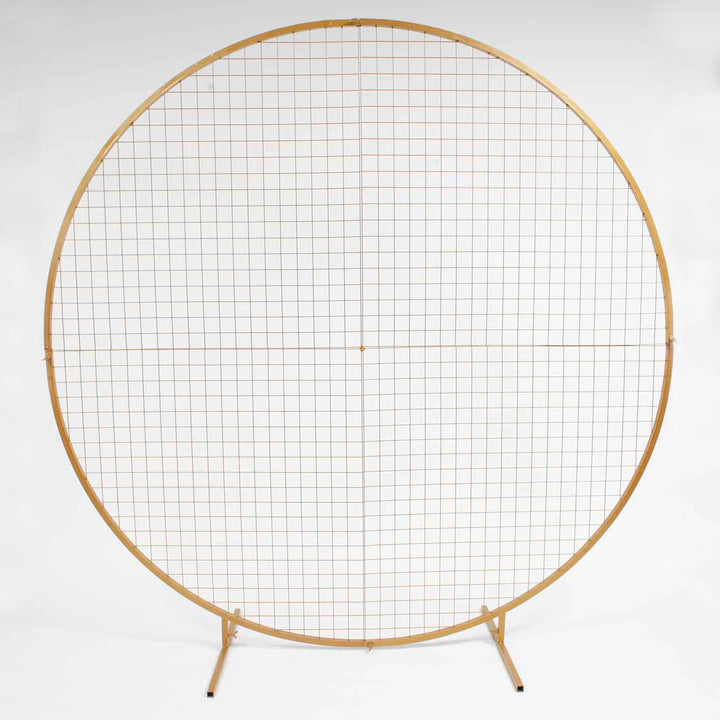 Round Mesh Balloon Stand Frame Arch - Gold (2m) - 4 Parts