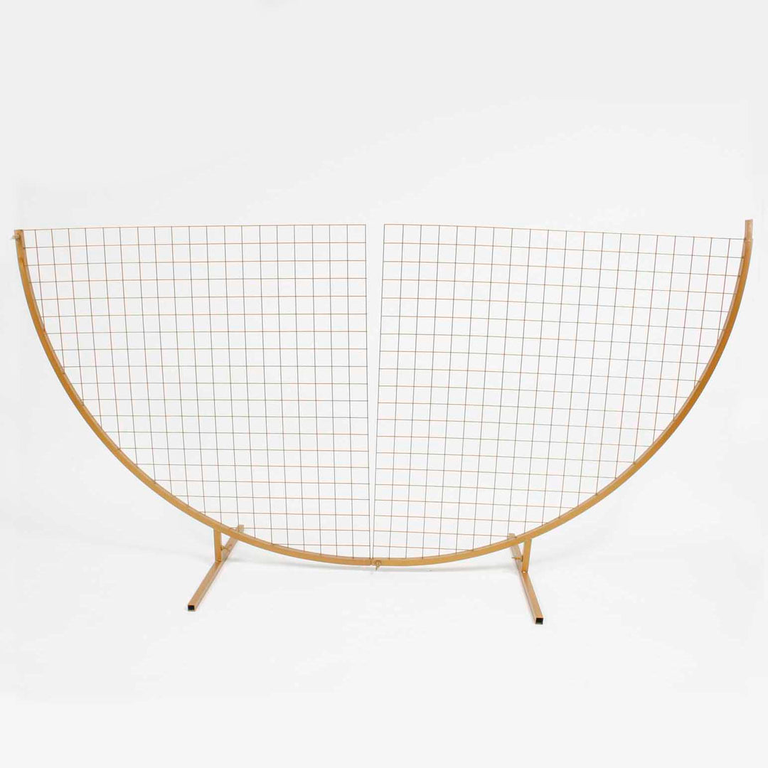 Round Mesh Balloon Stand Frame Arch - Gold (2m) - 4 Parts