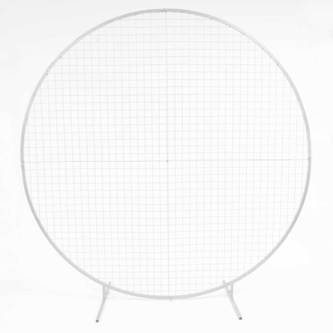 Round Mesh Balloon Stand Frame Arch - White (2m) - 4 Parts