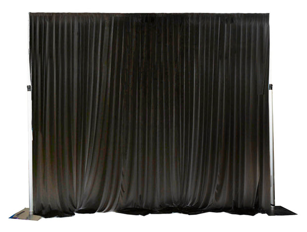 Black Ice Silk Satin Backdrops - No Swag - 3 meters length x 3 meters high