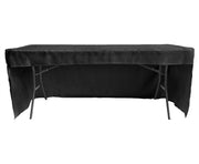 Black 3 Sided Fitted Tablecloth 6ft