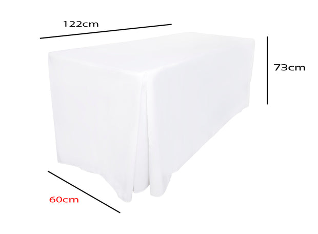 White Fitted Tablecloth (4ft) Dimensions