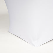 White Lycra Fitted Tablecloth (6ft) Front Edging