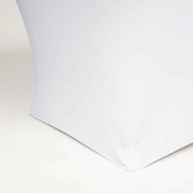 White Lycra Fitted Tablecloth (6ft) Front Edging