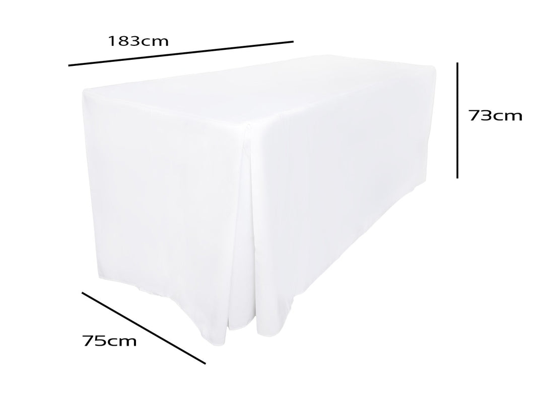 White Fitted Tablecloth (6ft) - Spun Polyester