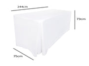 White Fitted Tablecloth (8ft) Dimensions