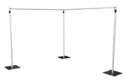 Backdrop Stand Corner Shape using 3 uprights and 2 crossbars