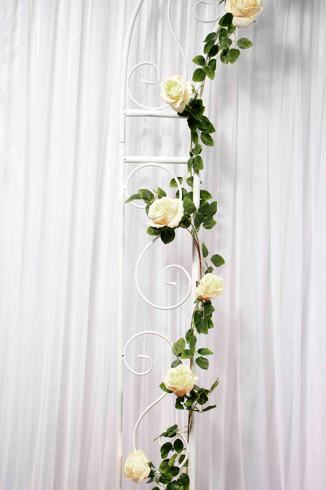 CLEARANCE Cream Rose (9cm) Artificial Flower Vine - 1.6m