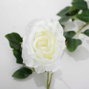 White Rose (6cm) Artificial Flower Vine - Close Up