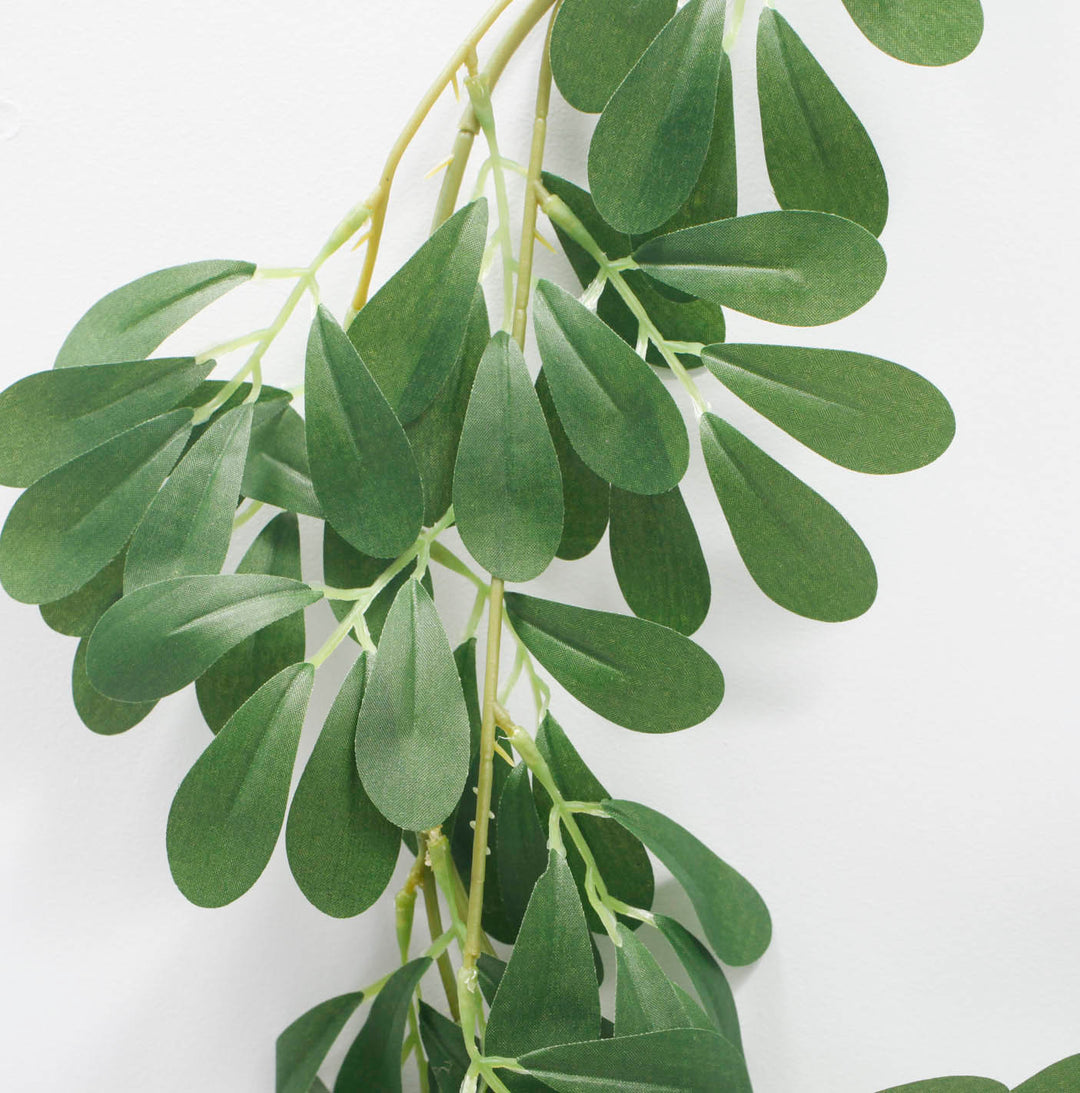 Close up Willow Leaves of Greenery Garland