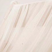 Ivory Chiffon Fabric with Glitter 1.5mx25m - (Sheer Stretch Crepe Chiffon)