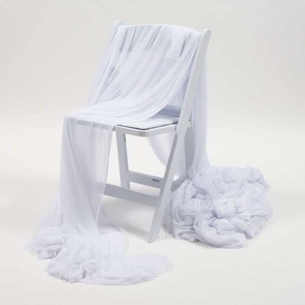 White Chiffon Fabric No Glitter 1.5mx25m - (Sheer Stretch Crepe Chiffon)