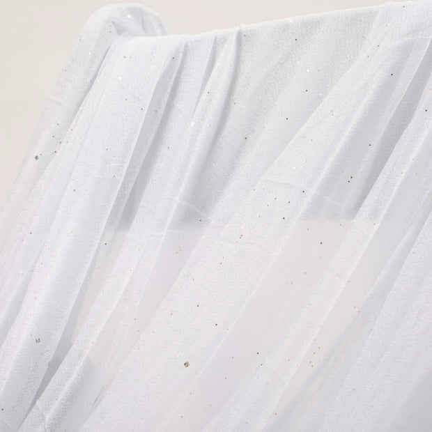 White Chiffon Fabric No Glitter 1.5mx25m - (Sheer Stretch Crepe Chiffon)