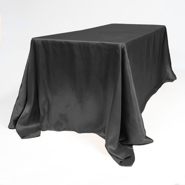 Black Satin Trestle Tablecloth