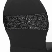 Sequin Lycra Chair Bands - Black