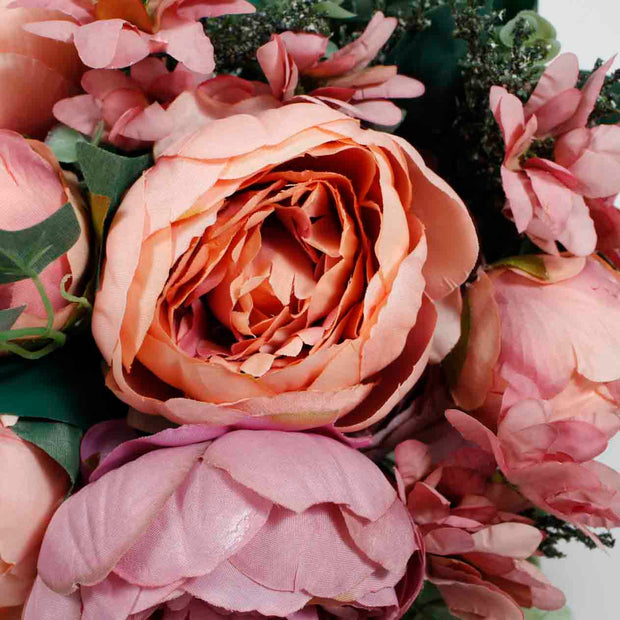 Close up of Peach Maroon Rose (10cm) Flower Bouquet