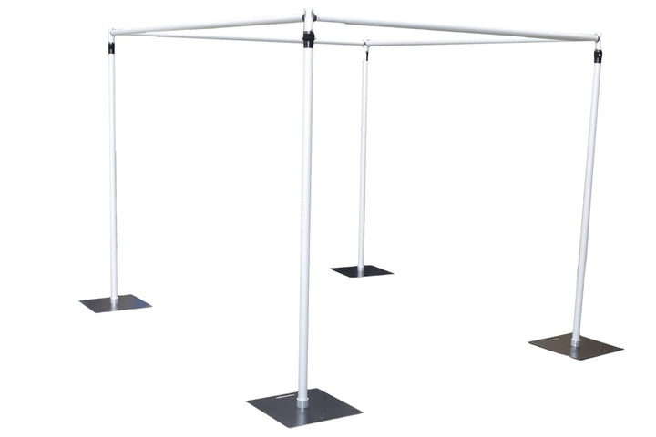 Stand Set for 6mx3m Backdrop Example Cube Shape. Extra Parts Sold Separately