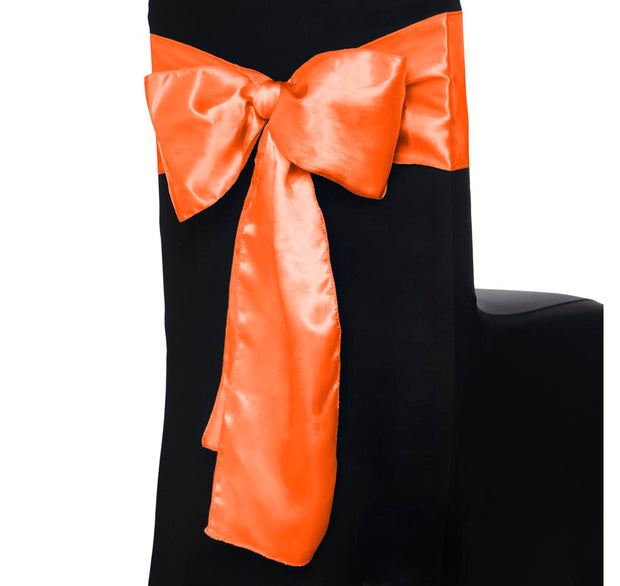 Satin Chair Sashes - Orange