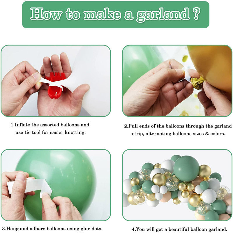 117pc Balloon Garland Kit - Green, Gold, White, Blush