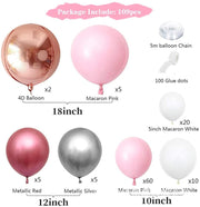 Pink balloon Garland Kit 109 peices